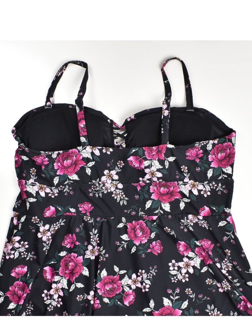 Torrid A-Line Floral Swim Dress Swimsuit - 4 - Picture 4 of 9
